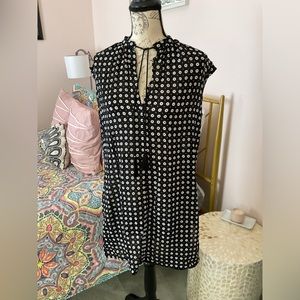 J Crew, Black & White dress, cover up, breezy fabric, easy to wear.